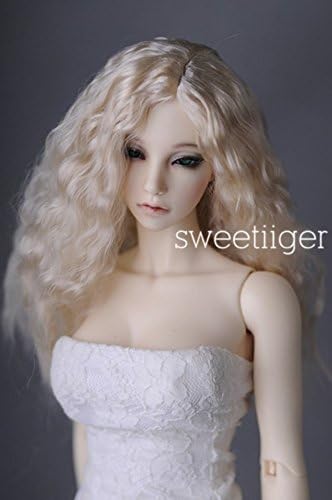 1/3 1/4 1/6 bjd Manmade-Mohair 6-7" 7-8" 8-9" Doll wig-milk blonde wave