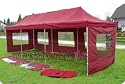 3x9m Klapp Falt Pavillon burgund inkl. Seitenwände