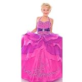 Posh Angels Purple Pink Organza Sequin Girls Pageant Dress 10-14