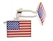 Patriotic rhodium plated American flag or stars and stripes with presentation box