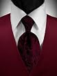 Tuxedo Vest - Solid Satin Wine with Coordinating Tapestry Tie