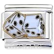 Craps White Dice Italian Charm