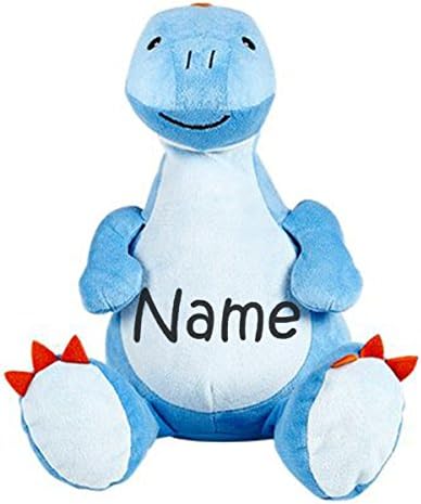 Personalized Stuffed Blue Dinosaur with Embroidered Name