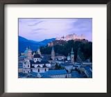 Sunset View Over City, Salzburg, Austria Photos To Go Collection Framed Photographic Poster Print by Walter Bibikow, 20x17