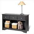 Sonoma Livingroom Console with 3 Drawers in Black Finish By Prepac Furniture