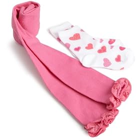 Country Kids Girls  Valentine Heart Sock With Capri