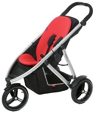 vibe 3-wheeler pushchair - black red