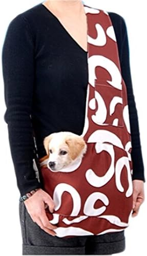 Pet Printed Letters Ourdoor Portable Sling Carrier Messager Bag (S, Wine red)