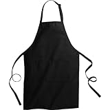 Fiumara Culinary Butcher Apron-Black with 2 pockets 34" Length by 23" Wide