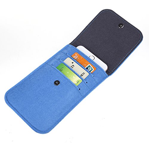 Bear Motion Felt Sleeve Case for iPhone 6 5.5 inch and Samsung Galaxy Note 4 - Blue