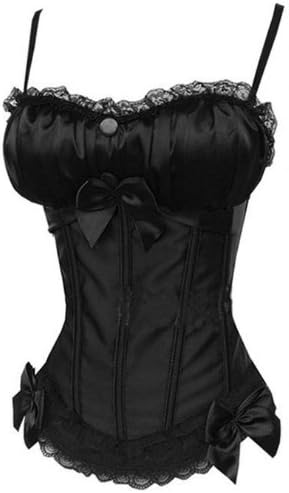 SKL Fashion Sexy Corset Women's Spaghetti Strap Bowknot Corset (Black, M)
