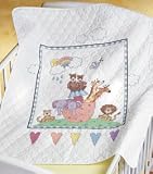 Noah's Ark Baby Quilt Stamped X-Stitch-34''X43''