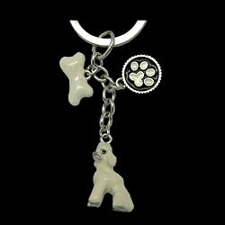 Pretty Poodle Hand Painted Key Chain Charm