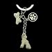 Pretty Poodle Hand Painted Key Chain Charm