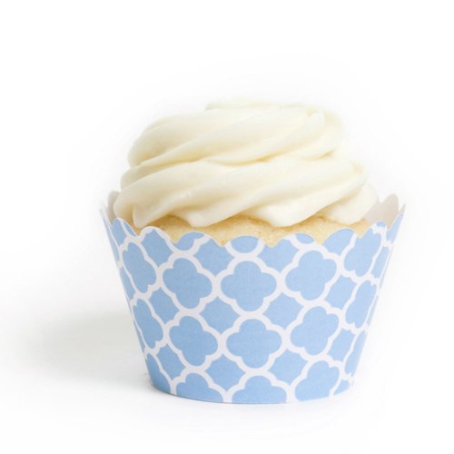 Dress My Cupcake Sky Blue Spanish Tile Cupcake Wrappers, Set of 12