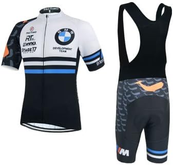 2015 Outdoor Sports Pro Team Men's Short Sleeve BMW Cycling Jersey and Shorts Set (Bib suit 2, XXXL)