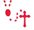 Red Rosary - 17'' in Length