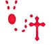 Red Rosary - 17'' in Length