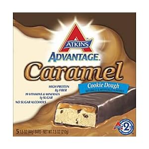 Click here to buy Advantage Caramel Bar Double Chocolate Crunch 5 bar by Atkins.
