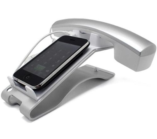 iClooly Phone Handset and Sync Stand for iPhone 4S, 4, 3GS, 3G, and Other Wireless Phones with 3.5 mm Headphone Jack