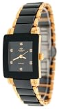 Oniss #ON603-LG1 Women's Prezioso Black Ceramic Collection Watch with Gold Trim