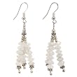 Handmade Moonstone Earrings With Silver Accent Beads