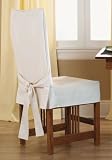 Cotton Duck Short Dining Room Chair Cover- Natural