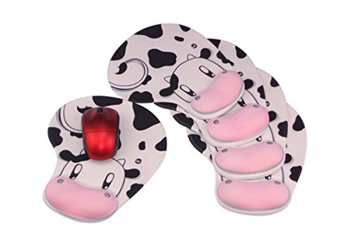Creative Cute Cow Style Computer Memory Foam Mouse Pad/Wrist Rest Support Mice Pad - Black&White (6133762971494)