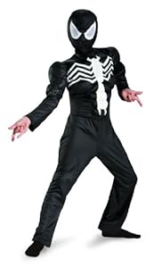 Disguise Boy's Marvel Ultimate Black Suited Spider-Man Classic Muscle Costume, 10-12
