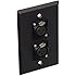 Seismic Audio SA-PLATE3 Black Stainless Steel Wall Plate with Dual XLR Female Connectors