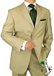 Gino Valentino 3 Button Made in Italy Wool / Silk Mens Suit 150's Hand Made Canvas Front Jacket Plus Pants Custom Working Buttonholes Business Suit Beige Tan