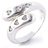 Sterling Silver czar Heart Wrap Ring -size 7