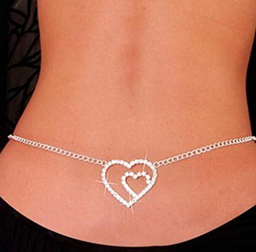 Tqmarket New Sexy Silver Rhinestone Belly Waist Lower Back Chai