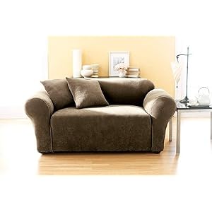 Stretch Pique Loveseat Slipcover - Taupe