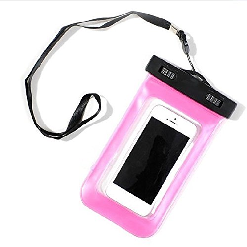 20 ft Waterproof Pouch Dry Bag Case Cover for Samsung Galaxy Note 4 Note 3 Note 2 and Smartphones with Screen Size up to 6" (Pink)