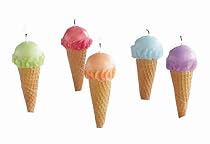 Tag Party Cake Candles, Ice Cream Cones, Set of 5