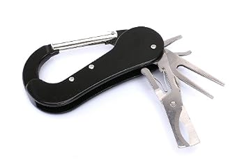Green House Multifunction Aluminum Mountain Hiking Carabiner with Stainless Steel Scissors and More