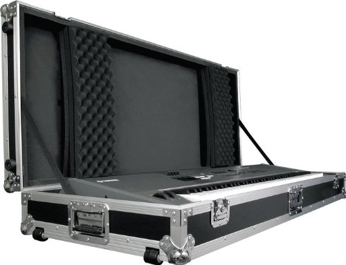 Road Runner Keyboard Flight Case with Casters Black 88 Key