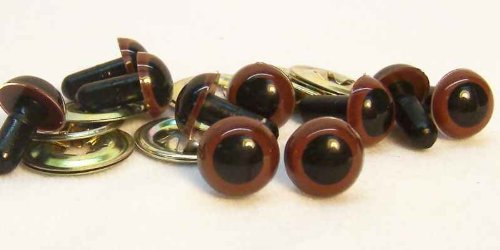 Sassy Bears 7.5mm Chestnut Brown Safety Eyes for Bear, Doll, Puppet, Plush Animal and Craft - 10 Pairs