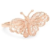 Nola Singer Halle Rose Gold Small Butterfly Ring Si