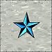 2 Inch Nautical Tattoo 3D Star Embroidered Iron On Applique Patch FD - Teal Blue