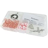 Linpeng Do it Yourself Crystal and Pearl Beads Rosary Kit, Rhodochrosite
