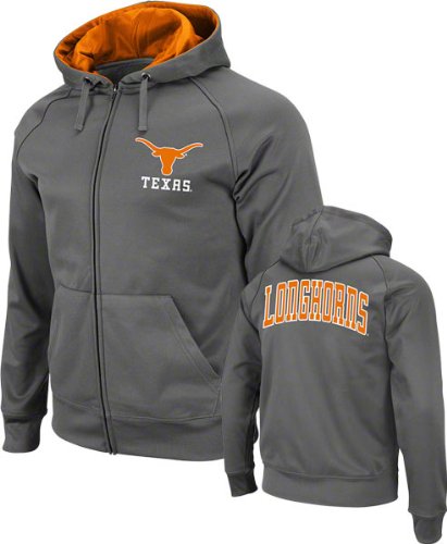 NCAA Texas Longhorns Bootleg Full Zip Fleece (Charcoal, Large)