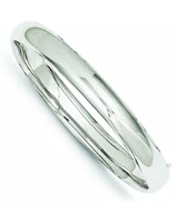 Genuine 14K White Gold High Polished 8.00mm Hinged Bangle 8 Grams Of Gold 100% Satisfaction Guaranteed.