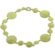 14k Matte Gold Bonded Bracelet with Bezel Set CZ and Lobster Clasp in Goldtone