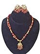 Red Kundan Necklace Gold Tone Party Wear Jewelry Earrings