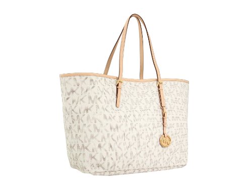 Michael Kors Jet Set Travel Logo Medium Tote Vanilla