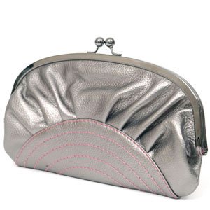 Frame Shell Tabitha Clutch Handbag Silver