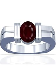 18K White Gold Oval Cut Ruby Solitaire Ring