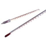 DURAC INCUBATOR THERMOMETER, 0/70C, PFA COATED, ARROWS AT 25, 30, 37, 56C
